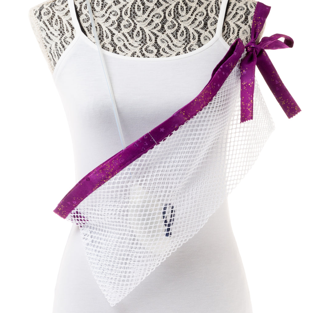 Support de drain chirurgical en maille de douche violet et doré
